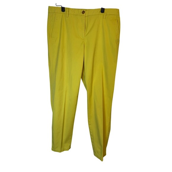 2/$30 Talbots 8 Yellow Chartreuse Relaxed Chino Pants - Picture 1 of 16